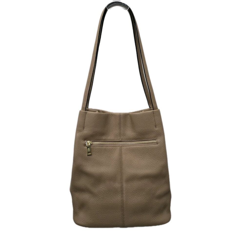 Kattee Leather Shoulder Bag Tote Purse Handbag Soft Genuine Leather Taupe - Picture 3 of 15